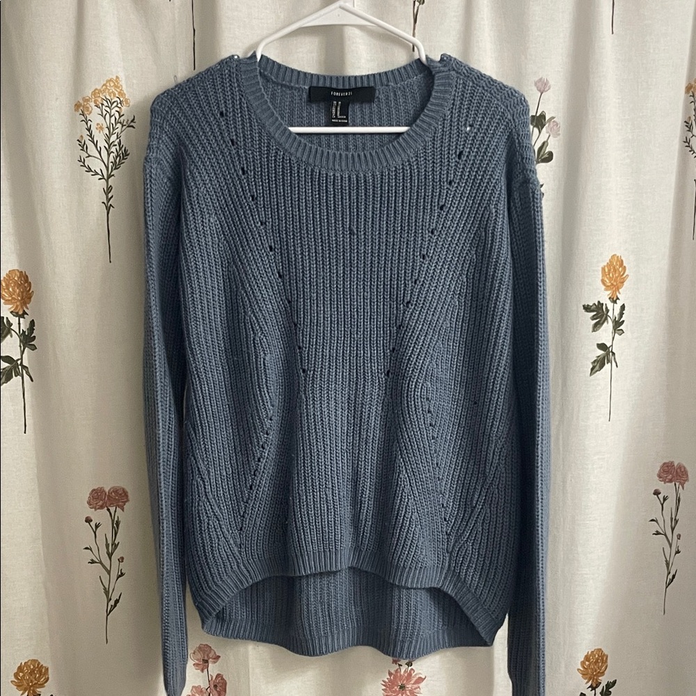 Forever 21 Textured Knit Sweater in Blue